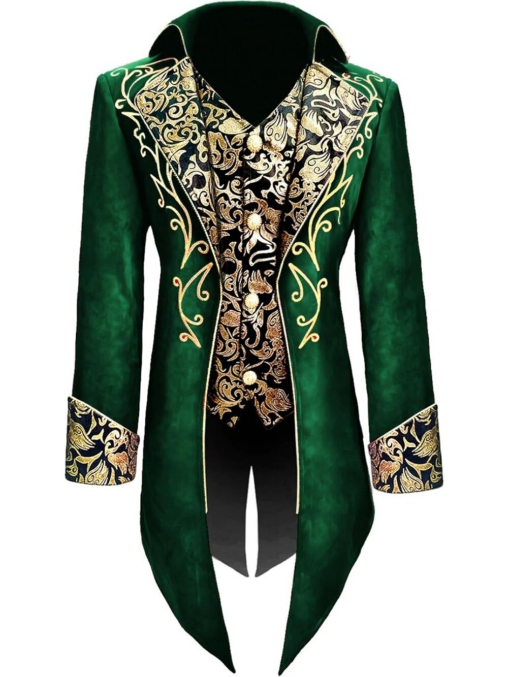 Men's Gothic Steampunk Victorian Frock Coat Tail Jacket - Retro Medieval Style